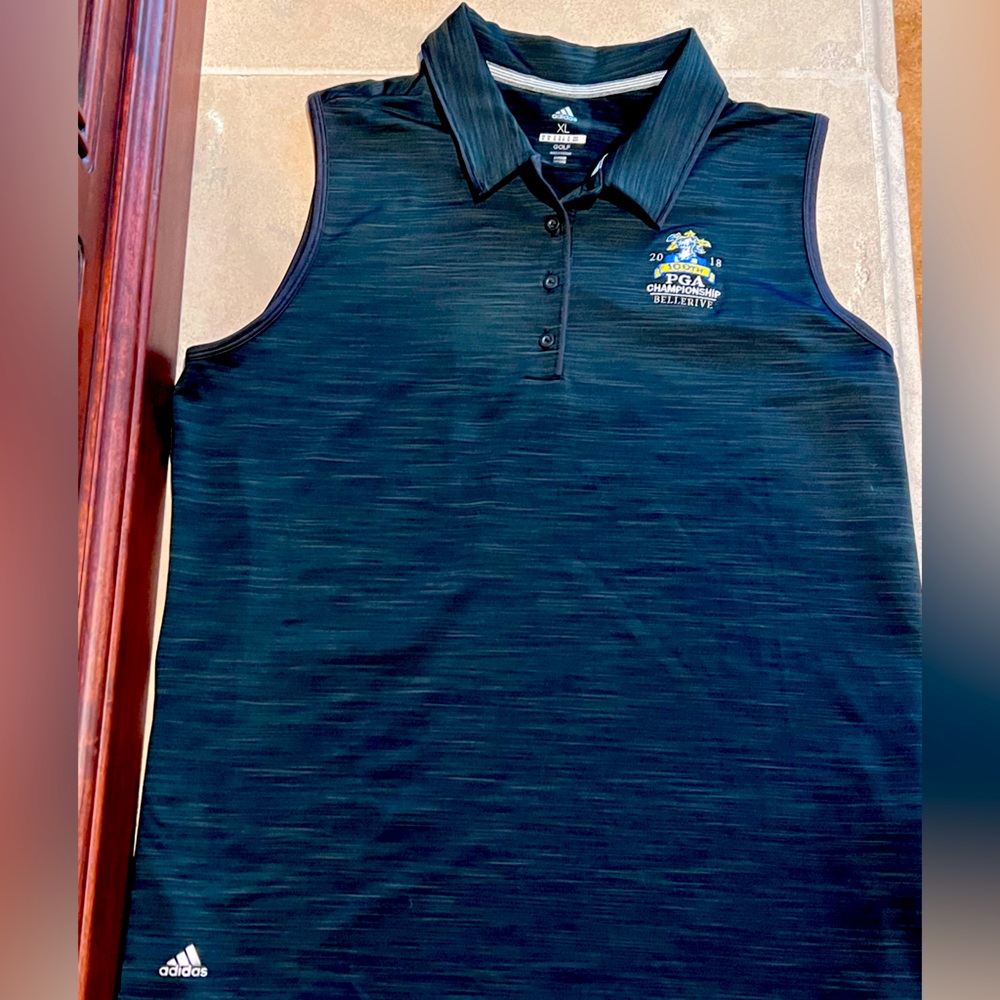 Women’s Golf Adidas Black Sleeveless Shirt 2018 PGA Championship at Bellerive